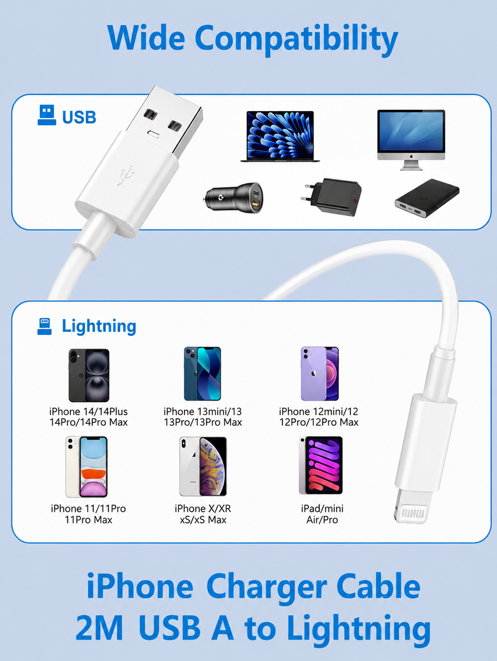 iPhone USB-A to lightning cable (2m)