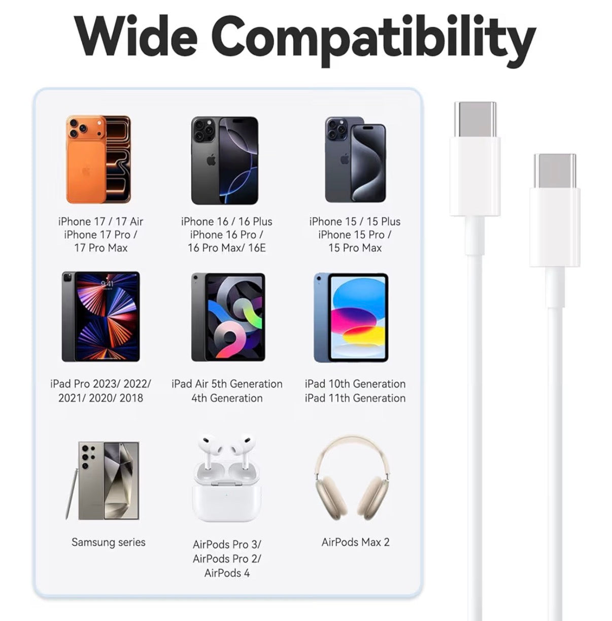 Iphone 35W USB-C power adopter & USB-C to C charge cable (1m)
