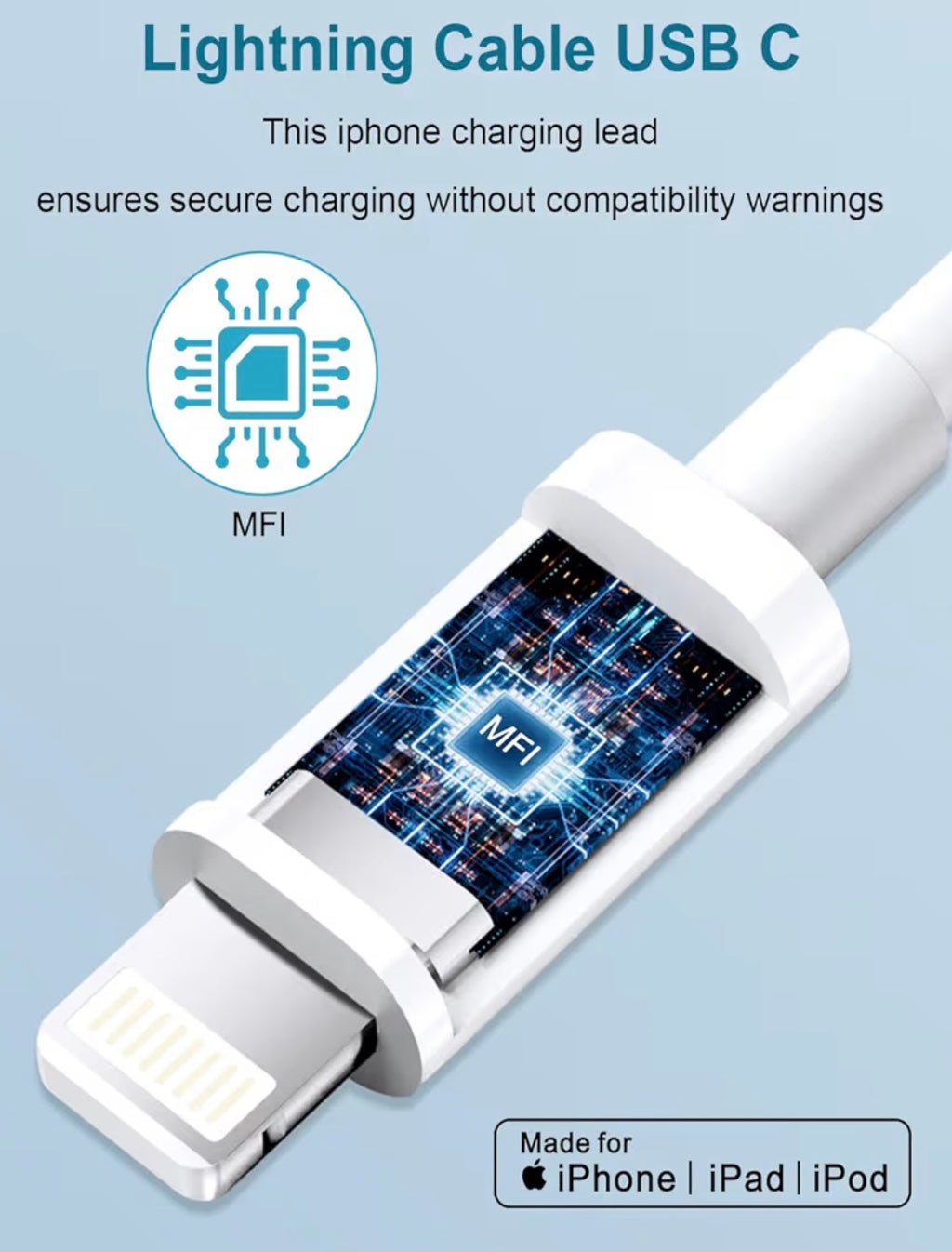 iPhone USB-C to Lightning Fast Charging Cable (2M) – White