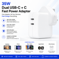 35W Dual USB-C Port Power Adapter