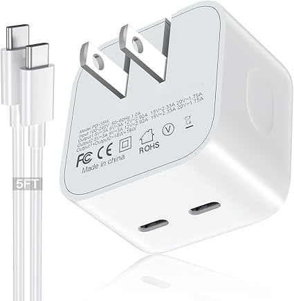 Dual USB C to C Charger 35W