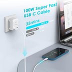 USB C Charger Cable,6FT/1.8M USBC to USBC Cable 100W 5A Type C Charger