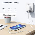 iPhone 17 16 15 Charger,Fast Charger USB C to C Cable and Plug UK 20W