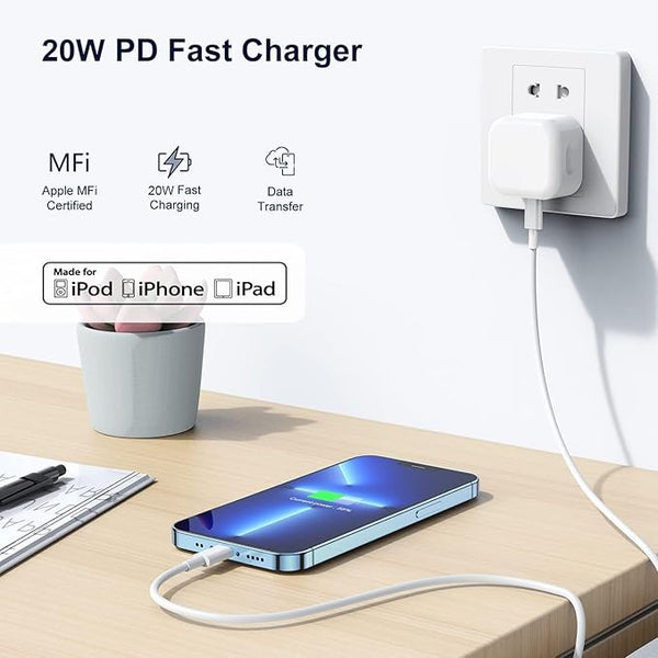 iPhone 17 16 15 Charger,Fast Charger USB C to C Cable and Plug UK 20W