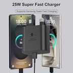 For Samsang 25W Super Fast Charger Plug & USB-C to C charge cable (1m)