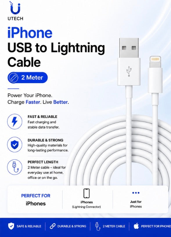 iPhone USB-A to lightning cable (2m)