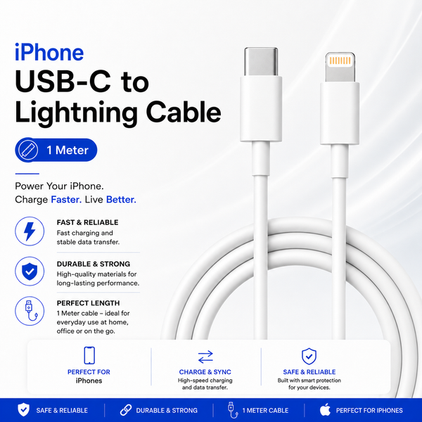 iPhone Charger Cable 1M [Apple MFi Certified] USB-C to lightning Cable