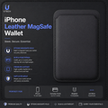Black Magnetic Leather MagSafe Wallet for iPhone – Premium Card Holder